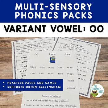 Preview of Orton-Gillingham Phonics Variant Vowel Teams OO Activities and Games