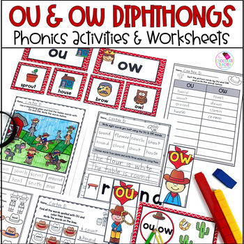 OU and OW Worksheets and Activities by The Chocolate Teacher | TpT