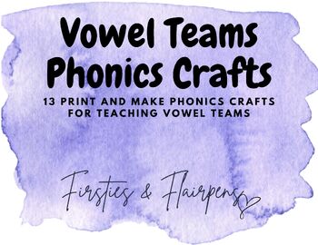 Preview of Vowel Teams Phonics Craft Bundle