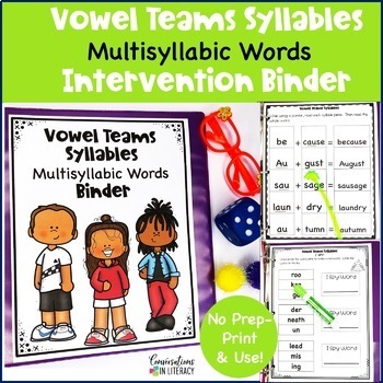 Preview of Vowel Teams Phonics Decoding Multisyllabic Words Strategies Reading Intervention