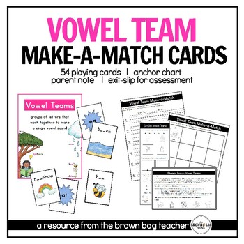 Vowel Teams Matching Game - ai - Matching pairs