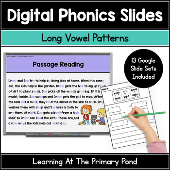 Preview of Vowel Teams Phonics Slides | Long Vowel Patterns  | Google Slides Phonics
