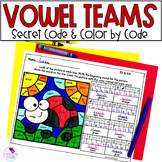Vowel Teams Worksheets- Phonics Color by Code with Secret 