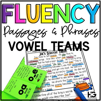 Preview of Vowel Teams Reading Fluency Passages and Practice | Decodable Sentences