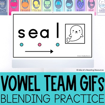 Preview of Vowel Teams Slides with GIFs for Blending Vowel Team Words | Digital Resource