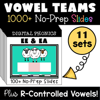 Preview of Vowel Team Practice & R-Controlled Structured Phonics Lessons Digital BUNDLE