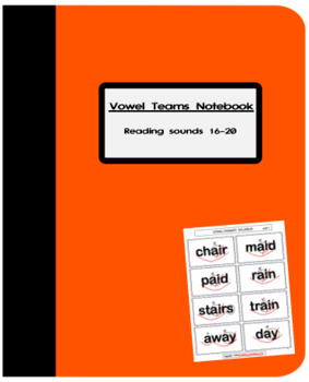 Preview of Vowel Teams Word Cards & Word Work Notebook