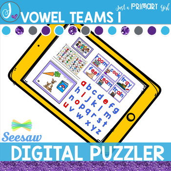 Preview of Digital Spelling & Word Work Activities Vowel Teams 1 | Seesaw | Google Slides