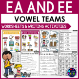 Vowel Teams Worksheets- Long Vowels EE and EA Activities (