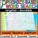 Vowel Teams Worksheets Phonics Word Search: Write & Find L