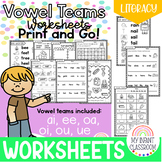Vowel Teams Worksheets Print & Go!