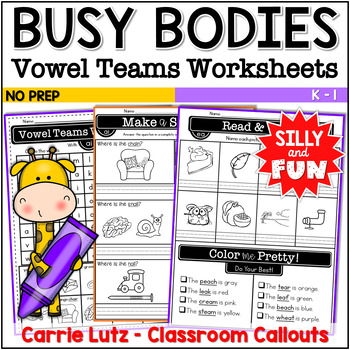 Preview of Vowel Teams Worksheets: Vowel Pairs Practice