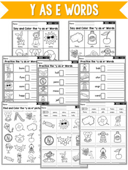 Vowel Teams Worksheets - Y AS E and I Worksheets and Activities | TpT