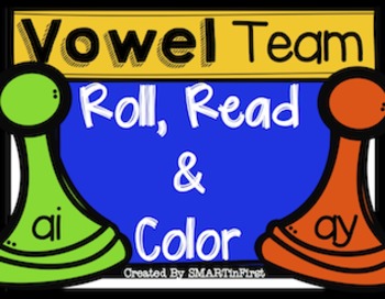 Preview of Vowel Teams -ai and -ay Roll, Read and Color Freebie