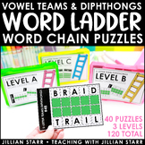 Vowel Teams and Diphthong Word Ladder Puzzles | Vowel Digr
