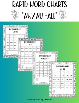 Preview of Vowel Teams /aw/au/-all Rapid Word Charts