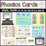 Phonics Cards: Long Vowel Teams ai, ay, ea, ea, igh, ie, oa, ow