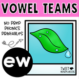 EW Vowel Teams No Prep Phonics Printables with Color Posters