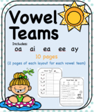 Vowel Teams oa, ai, ea, ee, ay Worksheets
