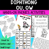 Diphthong Vowel Teams OU, OW Hands-On Phonics Centers and 