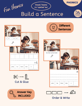 Preview of Vowel Teams - /u:/ spelled 'ew' - Sentence Builder - Hands-On Activities