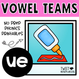 UE Vowel Teams No Prep Phonics Printables with Color Posters