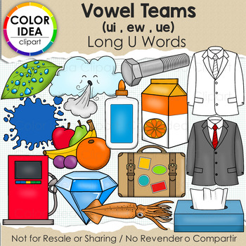 Preview of Vowel Teams (ui, ew, ue) - Long U Words