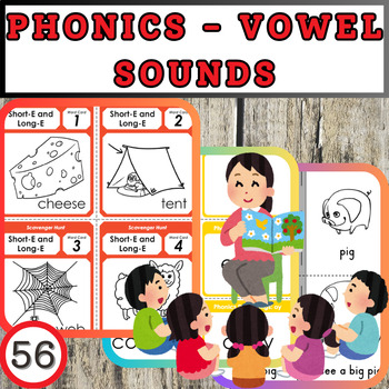 Preview of Vowel Voyage: Explore Phonics with Dynamic Vowel Sounds Worksheets!