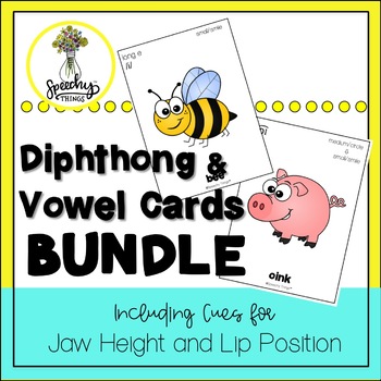 Preview of Vowel Cards - Vowel Diphthongs - Apraxia Cards for Childhood Apraxia of Speech