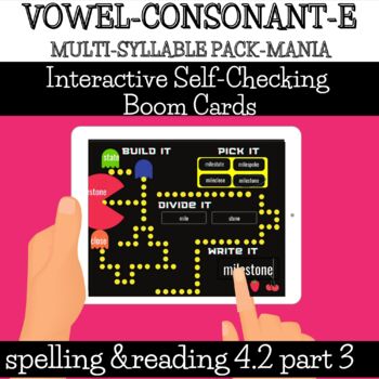 Preview of 2 syllable words vowel-consonant-e Boom Deck 4.2 Part 3 progress monitor & fun