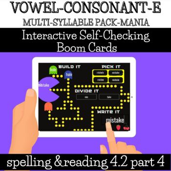 Preview of 2 syllable words vowel-consonant-e Boom Deck 4.2 Part 4 progress monitor & fun