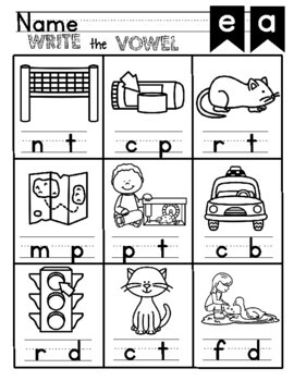 Distance Learning with SEESAW™ Vowel practice, Write the vowel, by ...