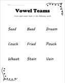 vowel teams worksheets teaching resources teachers pay teachers