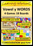 Vowel y - 4 Games 18 Boards - RACE DAY, CLIMB and SLIDE, T