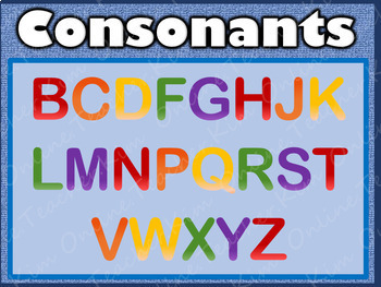 Vowels & Consonants Charts - Great for Online ESL Teaching | TpT