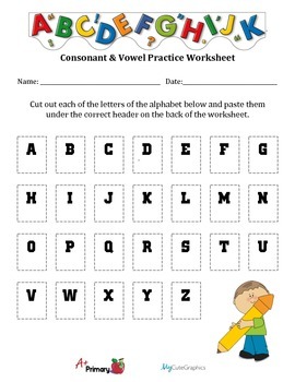 vowels consonants sorting worksheet by aplus primary teachers pay