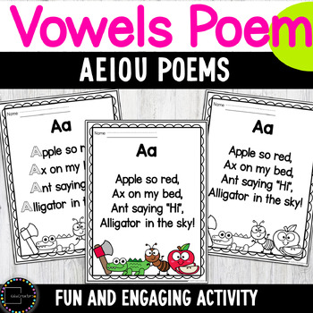 Vowels Poem Activities for Shared Reading Beginning Sounds Letter ...