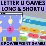 Vowels Letter U PowerPoints | ELA Review Games | Kindergar