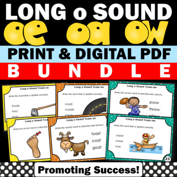 Preview of Long o Vowel Teams Phonics Games oe oa ow Sounds Speech Therapy ESL ELL
