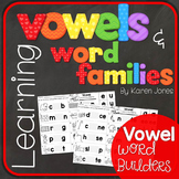 Vowels & Word Families {Phonics Worksheets -Vowel Word Builders}
