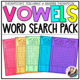 Vowels Word Search Pack | Word Work Early Finishers | Long