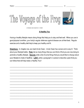 Preview of Voyage of the Frog Gary Paulsen Lit Unit 28 Pages