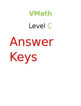 Preview of Voyager Sopris VMath Level C module pretest and posttest answer keys