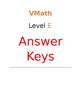 Preview of Voyager Sopris VMath Level E module pretest and posttest answer keys