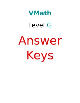 Preview of Voyager Sopris VMath Level G module pretest and posttest answer keys