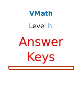 Preview of Voyager Sopris VMath Level H module pretest and posttest answer keys
