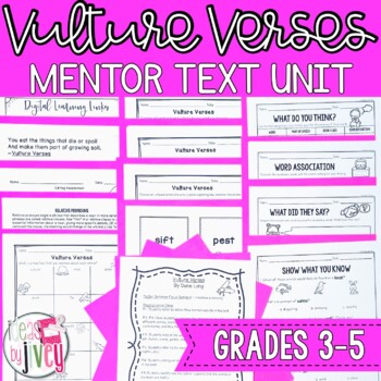 Preview of Vulture Verses Love Poems Mentor Text Digital & Print Unit for Poetry