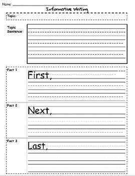 Preview of W.1.2 Informative Writing Graphic Organizer