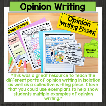 W.3.1 Opinion Writing 3rd Grade with Digital Learning Links - W3.1