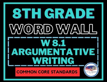 Preview of W 8.1 Vocabulary Word Wall (Argumentative Writing)